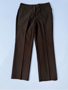 Talbots Petite Dark Brown Straight Leg Pants Trousers Stretch NWOT 8P